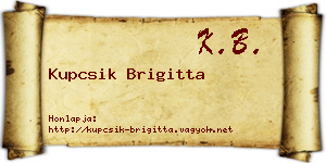 Kupcsik Brigitta névjegykártya